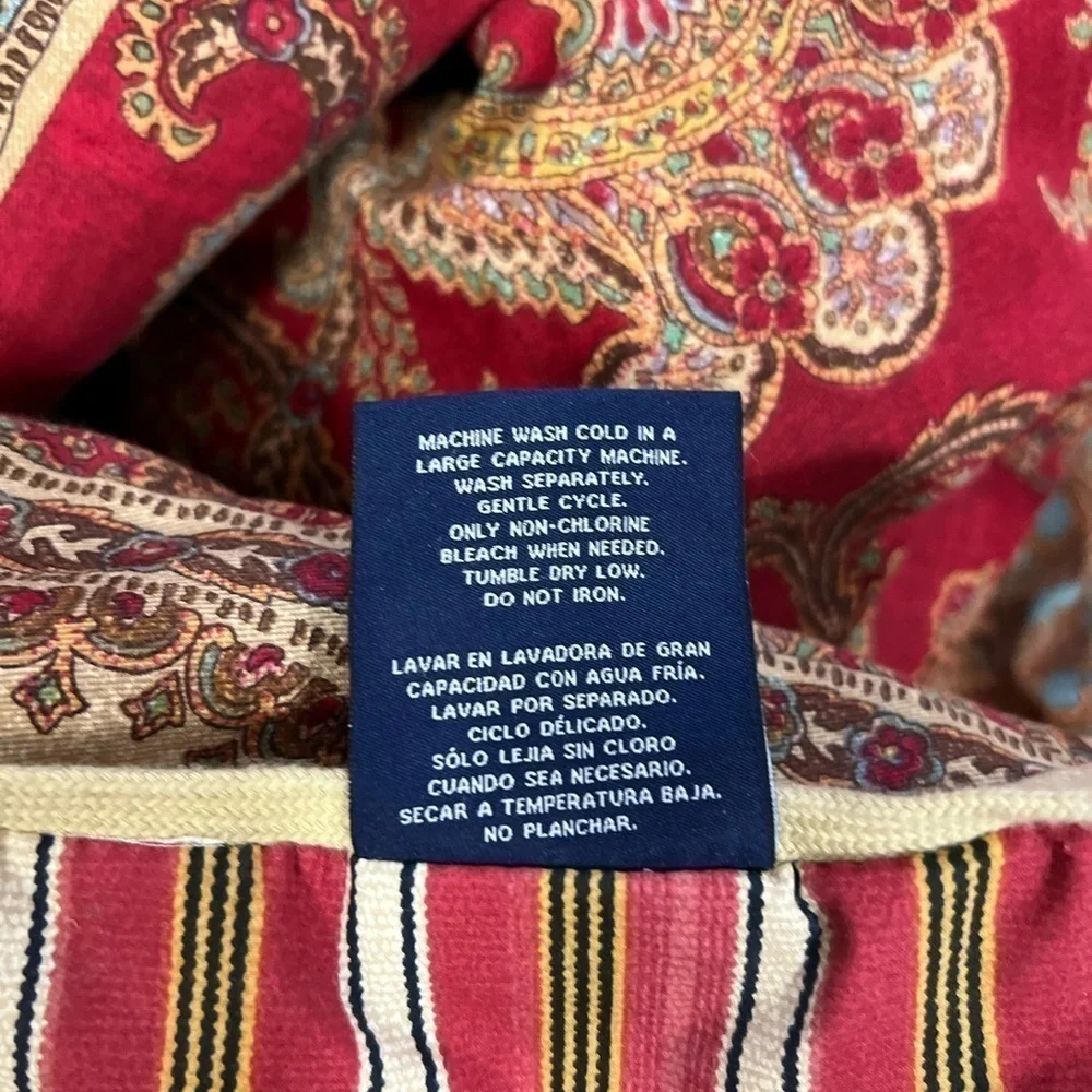 Chaps Ralph Lauren JULIETTE Queen Floral Paisley Stripe Reversible Comforter